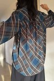 Ainsley Plaid Chiffon Blouse Teal